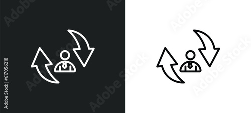 repaying line icon in white and black colors. repaying flat vector icon from repaying collection for web, mobile apps and ui.