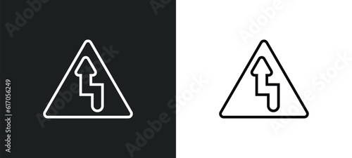 right bend line icon in white and black colors. right bend flat vector icon from right bend collection for web  mobile apps and ui.