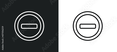 prohibited way line icon in white and black colors. prohibited way flat vector icon from prohibited way collection for web, mobile apps and ui.