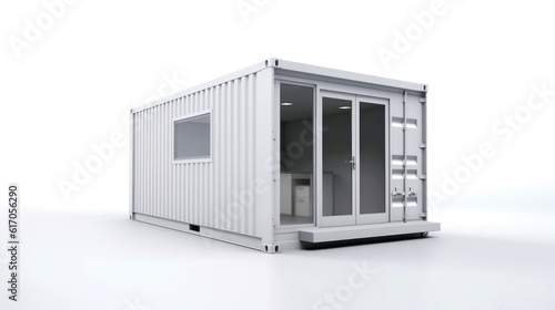 Mobile office buildings or container site office for construction site. Shipping container. Portable house and office cabins,Generative AI illustration © AITTHIPHONG