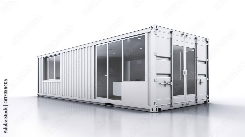 Mobile office buildings or container site office for construction site. Shipping container. Portable house and office cabins,Generative AI illustration Mobile office buildings or container site office for construction site. Shipping container. Portable house and office cabins,Generative AI illustration
