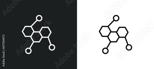 chemical structure line icon in white and black colors. chemical structure flat vector icon from chemical structure collection for web, mobile apps and ui.