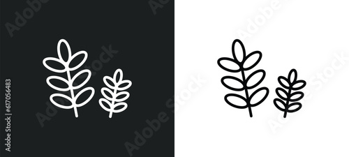 grains line icon in white and black colors. grains flat vector icon from grains collection for web, mobile apps and ui.