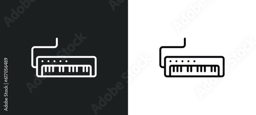 melodica line icon in white and black colors. melodica flat vector icon from melodica collection for web, mobile apps and ui. photo