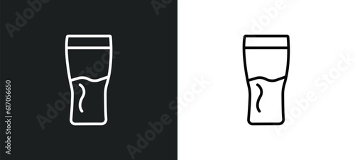 pint line icon in white and black colors. pint flat vector icon from pint collection for web, mobile apps and ui.