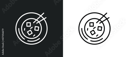 mapo tofu line icon in white and black colors. mapo tofu flat vector icon from mapo tofu collection for web, mobile apps and ui.