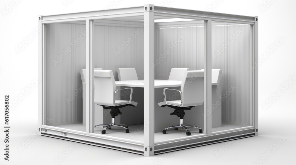 Mobile office buildings or container site office for construction site. Shipping container. Portable house and office cabins,Generative AI illustration Mobile office buildings or container site office for construction site. Shipping container. Portable house and office cabins,Generative AI illustration