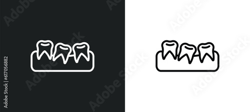 malocclusion line icon in white and black colors. malocclusion flat vector icon from malocclusion collection for web, mobile apps and ui.