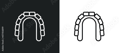 maxilla line icon in white and black colors. maxilla flat vector icon from maxilla collection for web, mobile apps and ui.
