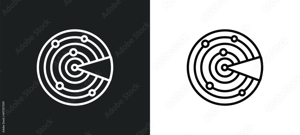 detection line icon in white and black colors. detection flat vector icon from detection collection for web, mobile apps and ui. detection line icon in white and black colors. detection flat vector icon from detection collection for web, mobile apps and ui.