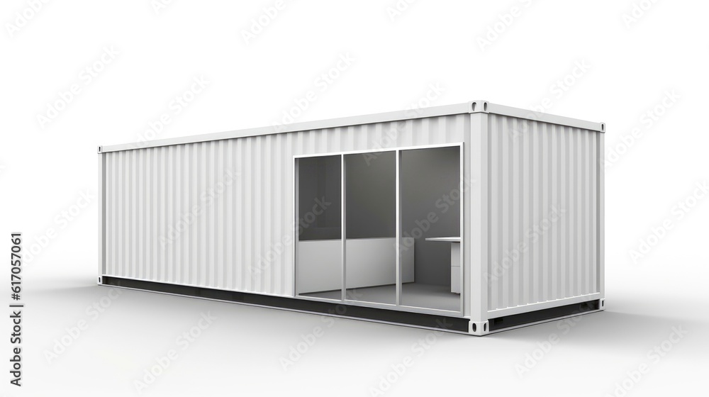 Mobile office buildings or container site office for construction site. Shipping container. Portable house and office cabins,Generative AI illustration