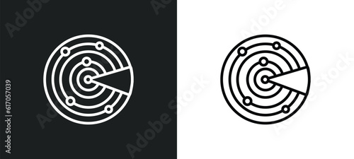 detection line icon in white and black colors. detection flat vector icon from detection collection for web, mobile apps and ui.