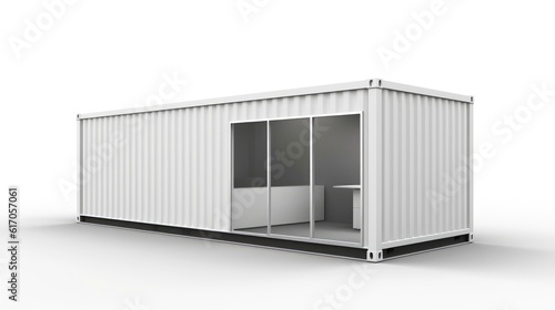 Obraz na płótnie Mobile office buildings or container site office for construction site. Shipping container. Portable house and office cabins,Generative AI illustration w salonie