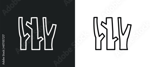 wood line icon in white and black colors. wood flat vector icon from wood collection for web, mobile apps and ui.