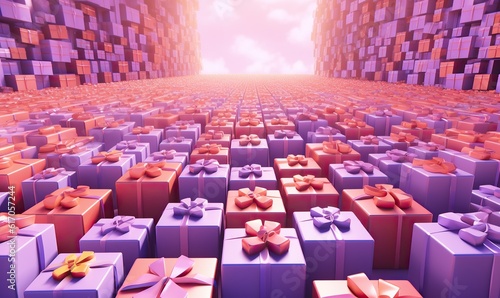 On a romantic valentine s day  a group of gift boxes filled with love symbolize a timeless screenshot of perfect love