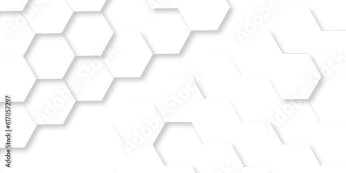 Seamless pattern abstract background with hexagons. 3d Hexagonal structure futuristic white background and Embossed Hexagon , honeycomb white Background ,light and shadow ,Vector. 