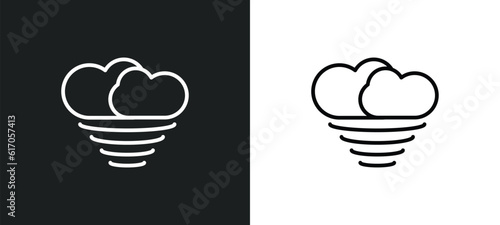 typhoon line icon in white and black colors. typhoon flat vector icon from typhoon collection for web, mobile apps and ui.