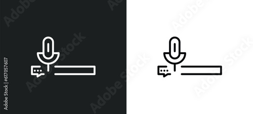 voice message line icon in white and black colors. voice message flat vector icon from voice message collection for web, mobile apps and ui.