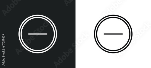 minus line icon in white and black colors. minus flat vector icon from minus collection for web, mobile apps and ui.