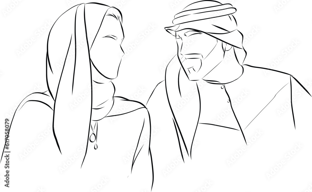 Fototapeta premium sketch of a couple