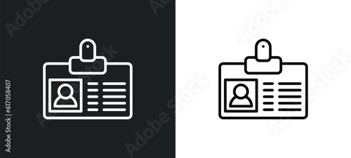 personal credentials line icon in white and black colors. personal credentials flat vector icon from personal credentials collection for web, mobile apps and ui.