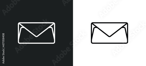 letter envelope line icon in white and black colors. letter envelope flat vector icon from letter envelope collection for web, mobile apps and ui.