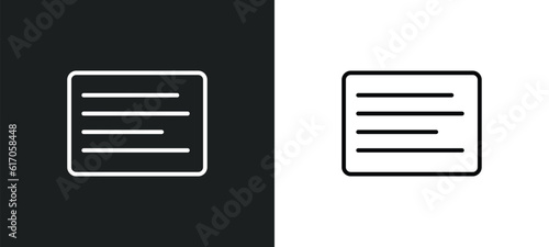 left side alignment line icon in white and black colors. left side alignment flat vector icon from left side alignment collection for web, mobile apps and ui.