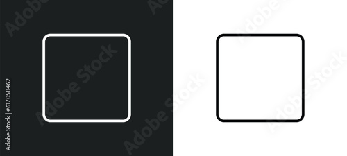 rounded corners square line icon in white and black colors. rounded corners square flat vector icon from rounded corners square collection for web, mobile apps and ui.
