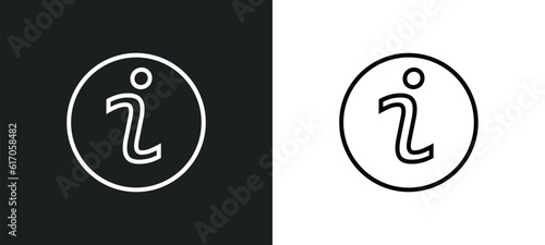 information button line icon in white and black colors. information button flat vector icon from information button collection for web, mobile apps and ui.