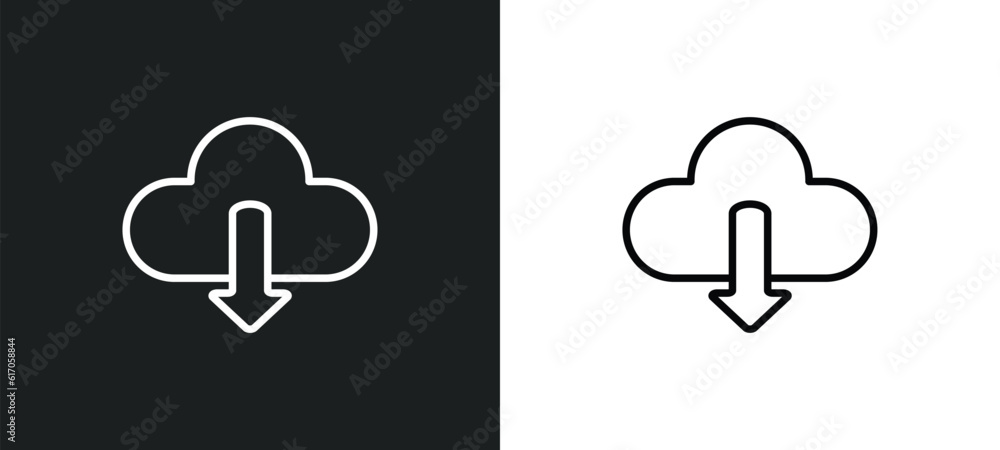 download data line icon in white and black colors. download data flat vector icon from download data collection for web, mobile apps and ui. download data line icon in white and black colors. download data flat vector icon from download data collection for web, mobile apps and ui.