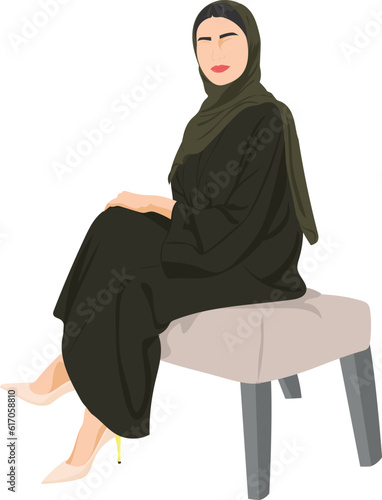 Emirati woman sitting on a chair