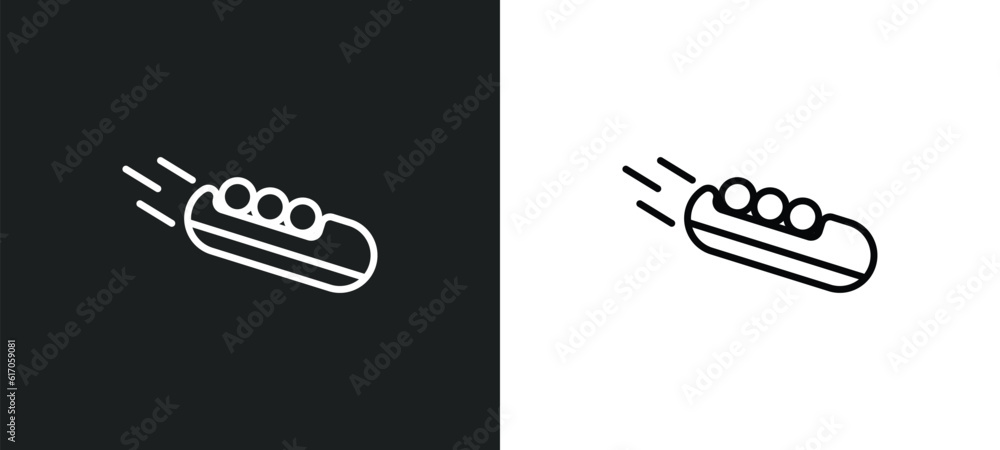 bobsleigh line icon in white and black colors. bobsleigh flat vector icon from bobsleigh collection for web, mobile apps and ui.