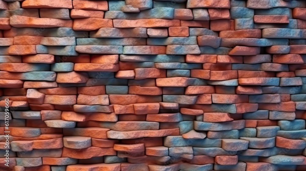 Brick material surface background. Abstract pattern design. Generative AI Brick material surface background. Abstract pattern design. Generative AI