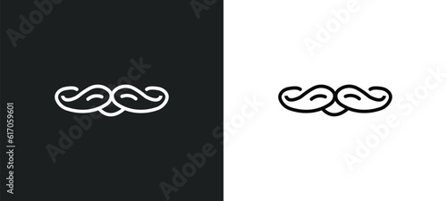 moustaches line icon in white and black colors. moustaches flat vector icon from moustaches collection for web, mobile apps and ui.