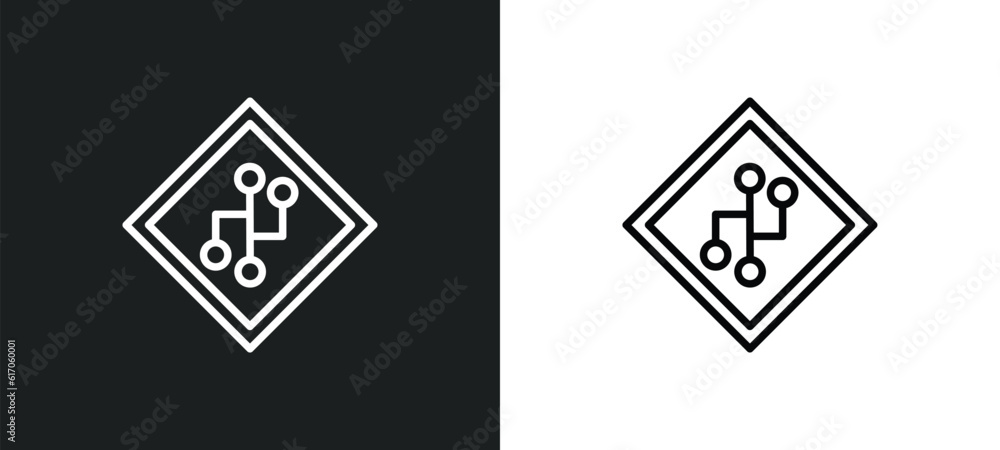 version control line icon in white and black colors. version control flat vector icon from version control collection for web, mobile apps and ui. version control line icon in white and black colors. version control flat vector icon from version control collection for web, mobile apps and ui.