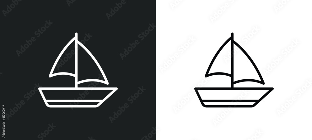 yatch boat line icon in white and black colors. yatch boat flat vector icon from yatch boat collection for web, mobile apps and ui. yatch boat line icon in white and black colors. yatch boat flat vector icon from yatch boat collection for web, mobile apps and ui.