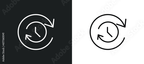 uptime and downtime line icon in white and black colors. uptime and downtime flat vector icon from uptime downtime collection for web, mobile apps ui. photo