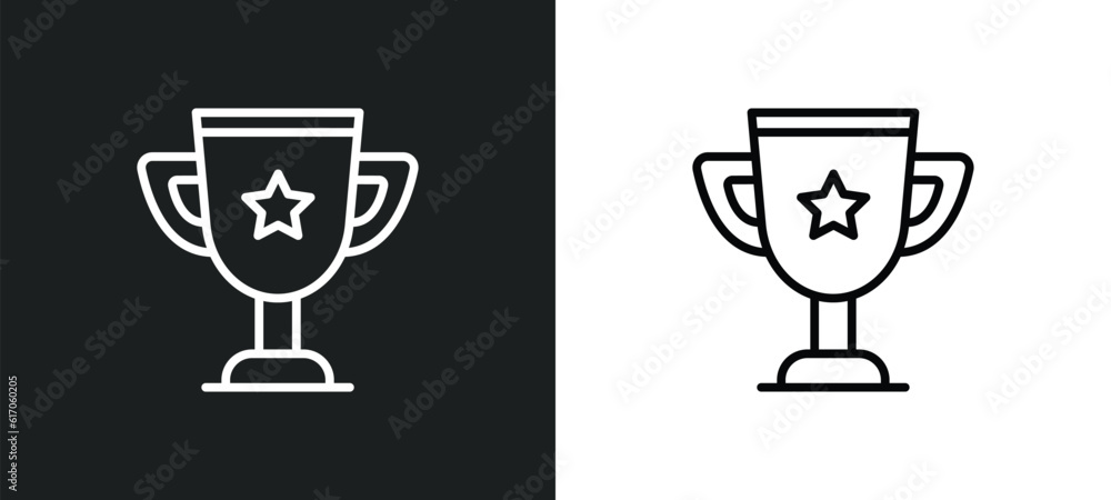 trophy line icon in white and black colors. trophy flat vector icon from trophy collection for web, mobile apps and ui. trophy line icon in white and black colors. trophy flat vector icon from trophy collection for web, mobile apps and ui.