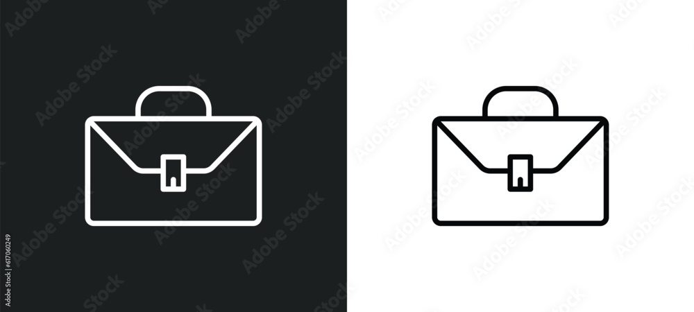 briefcase line icon in white and black colors. briefcase flat vector icon from briefcase collection for web, mobile apps and ui. briefcase line icon in white and black colors. briefcase flat vector icon from briefcase collection for web, mobile apps and ui.