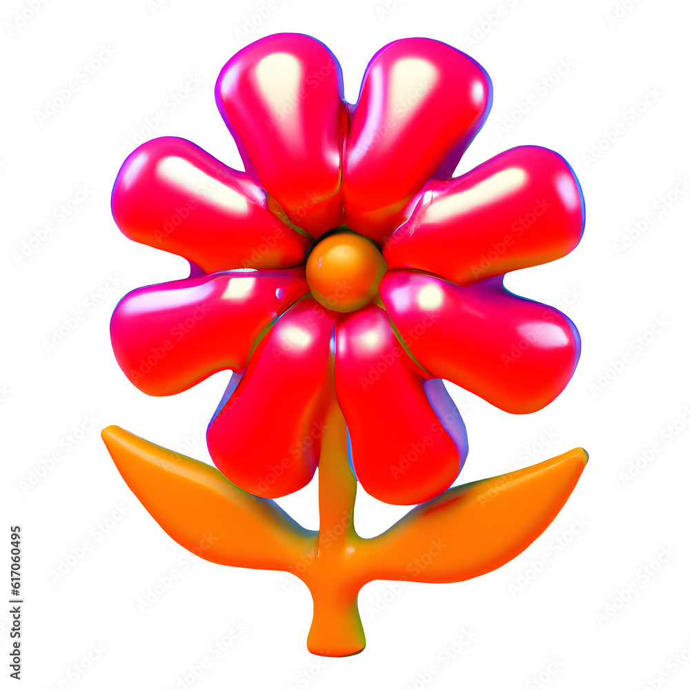 Glossy bubbly surreal 3D flower isolated. Psychedelic colourful element for your business and brand. Trippy trendy fantasy floral illustration. Glass vivid colours. Modern artificial image. Glossy bubbly surreal 3D flower isolated. Psychedelic colourful element for your business and brand. Trippy trendy fantasy floral illustration. Glass vivid colours. Modern artificial image.