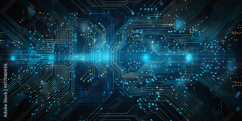 background in digital electronic circuit board or holography style. Generative AI background in digital electronic circuit board or holography style. Generative AI