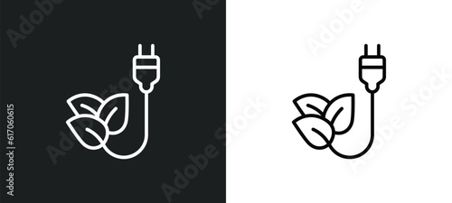 zero emission line icon in white and black colors. zero emission flat vector icon from zero emission collection for web, mobile apps and ui.