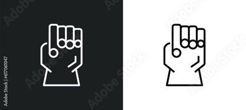 gauntlet line icon in white and black colors. gauntlet flat vector icon from gauntlet collection for web, mobile apps and ui.
