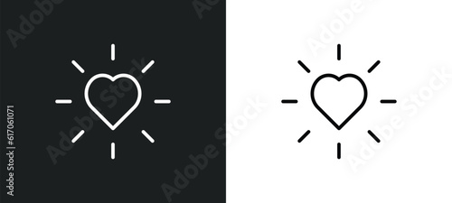 heart with shine line icon in white and black colors. heart with shine flat vector icon from heart with shine collection for web, mobile apps and ui.