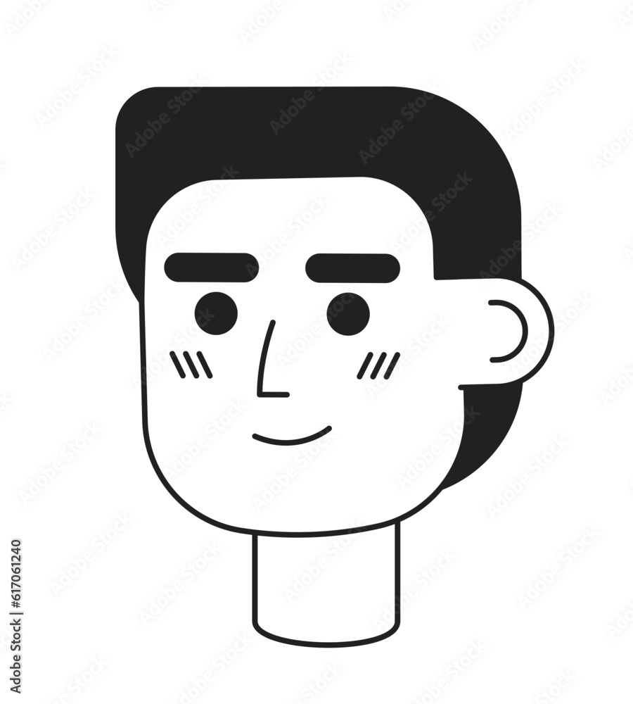 Caucasian boy with red hair monochrome flat linear character head. Male with face emotion. Editable outline hand drawn human face icon. 2D cartoon spot vector avatar illustration for animation Caucasian boy with red hair monochrome flat linear character head. Male with face emotion. Editable outline hand drawn human face icon. 2D cartoon spot vector avatar illustration for animation