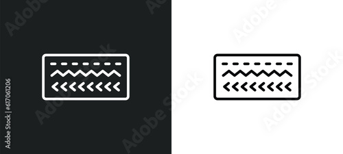 stitches line icon in white and black colors. stitches flat vector icon from stitches collection for web, mobile apps and ui.