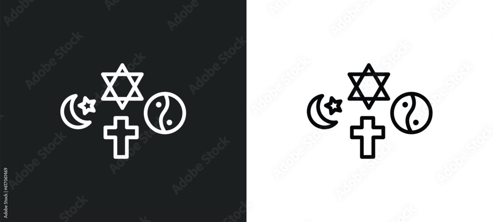 religion line icon in white and black colors. religion flat vector icon from religion collection for web, mobile apps and ui. religion line icon in white and black colors. religion flat vector icon from religion collection for web, mobile apps and ui.