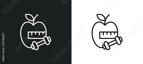 diet line icon in white and black colors. diet flat vector icon from diet collection for web, mobile apps and ui.