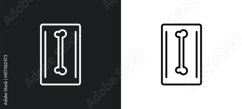 radiologist working line icon in white and black colors. radiologist working flat vector icon from radiologist working collection for web, mobile apps and ui.