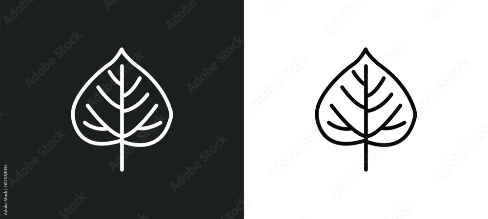 Εκτύπωση καμβά quaking aspen tree line icon in white and black colors